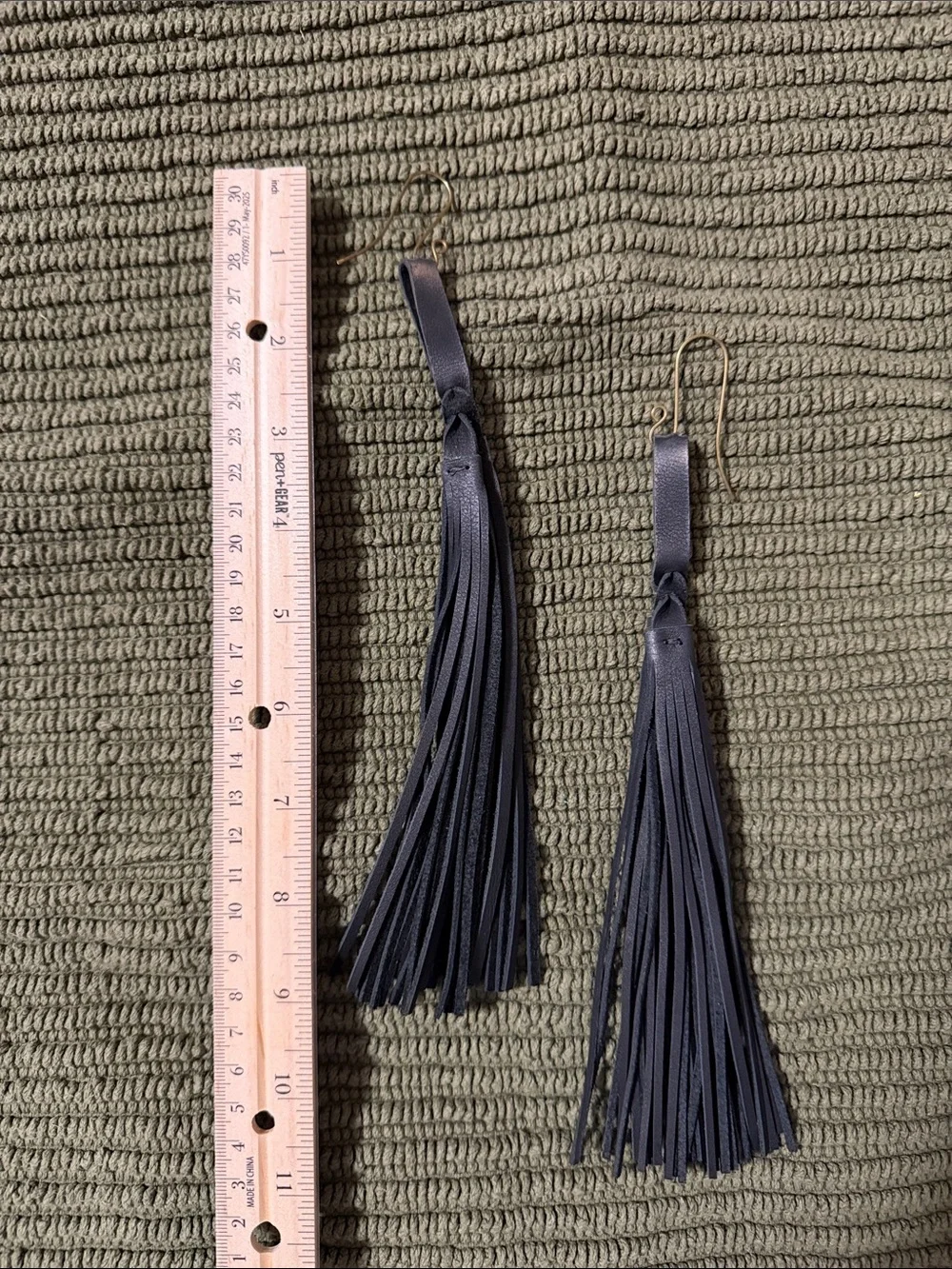 Saddle Tramp Black Tassel Drop Earrings for Women